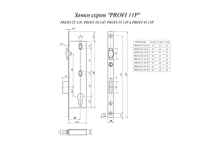 Замок врезной Гардиан ПРОФИ 30.11Р.16  #233988